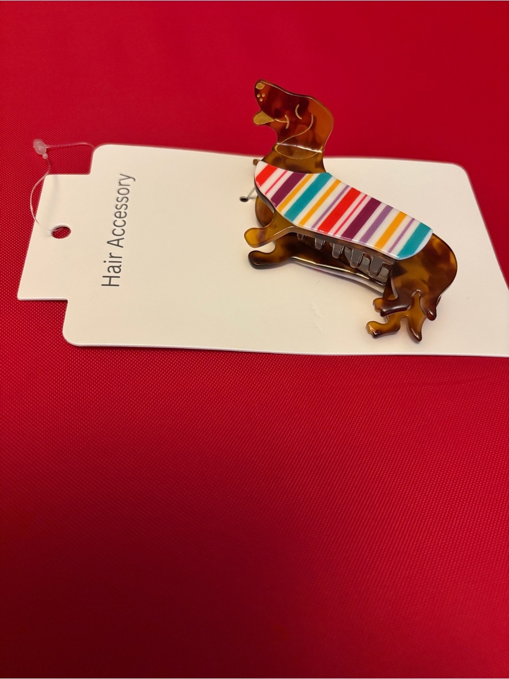 Daschund hair clip. 3” long